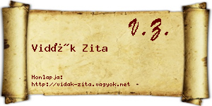 Vidák Zita névjegykártya